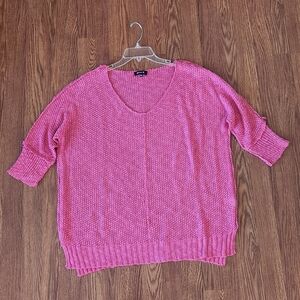 Elegant Pink V-Neck Sweater